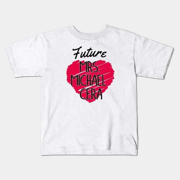 Future Mrs Michael Cera Love Heart Kids T-Shirt by Rebus28